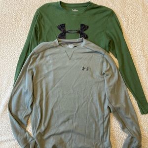 2 Under Armour thermal crew shirts